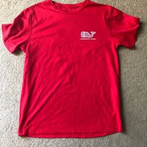 Red vineyard vines performance lacrosse shirt